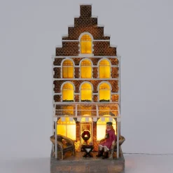 Intratuin kersthuisje grachthuis 9,5 x 9,5 x 22 cm