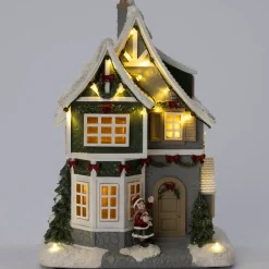 Intratuin kersthuisje huis met vrouw 21,5 x 14,5 x 28,5 cm