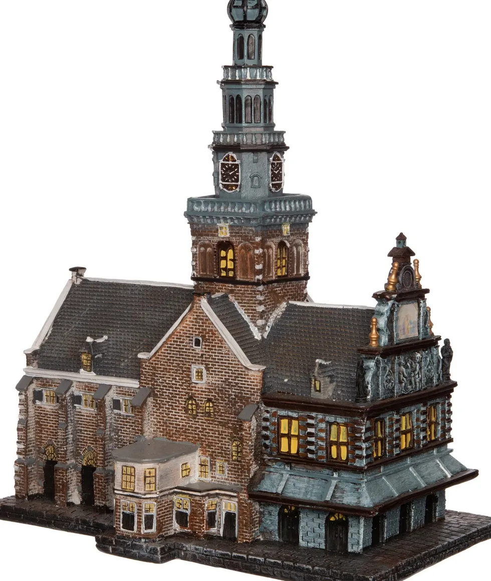 Intratuin kersthuisje kaasmarkt Alkmaar met LED verlichting H 17 cm