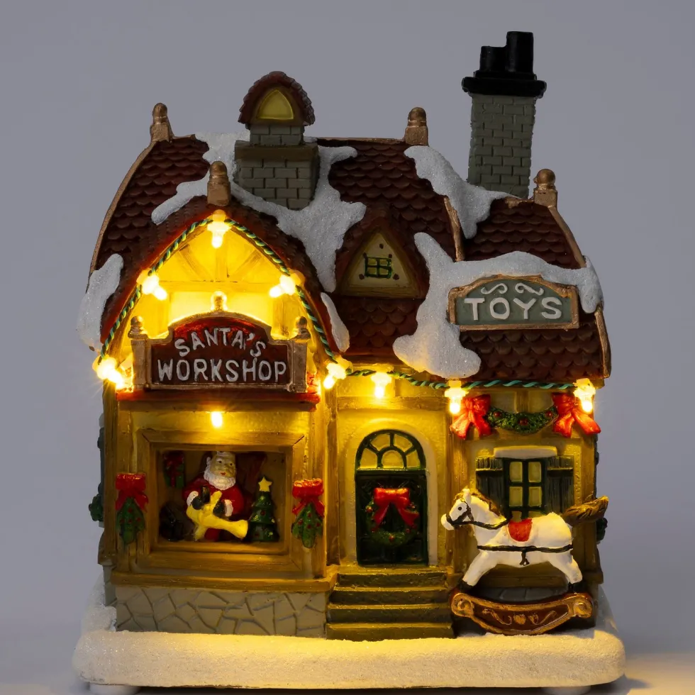 Intratuin kersthuisje kerstman werkplaats 16 x 9,5 x 19 cm