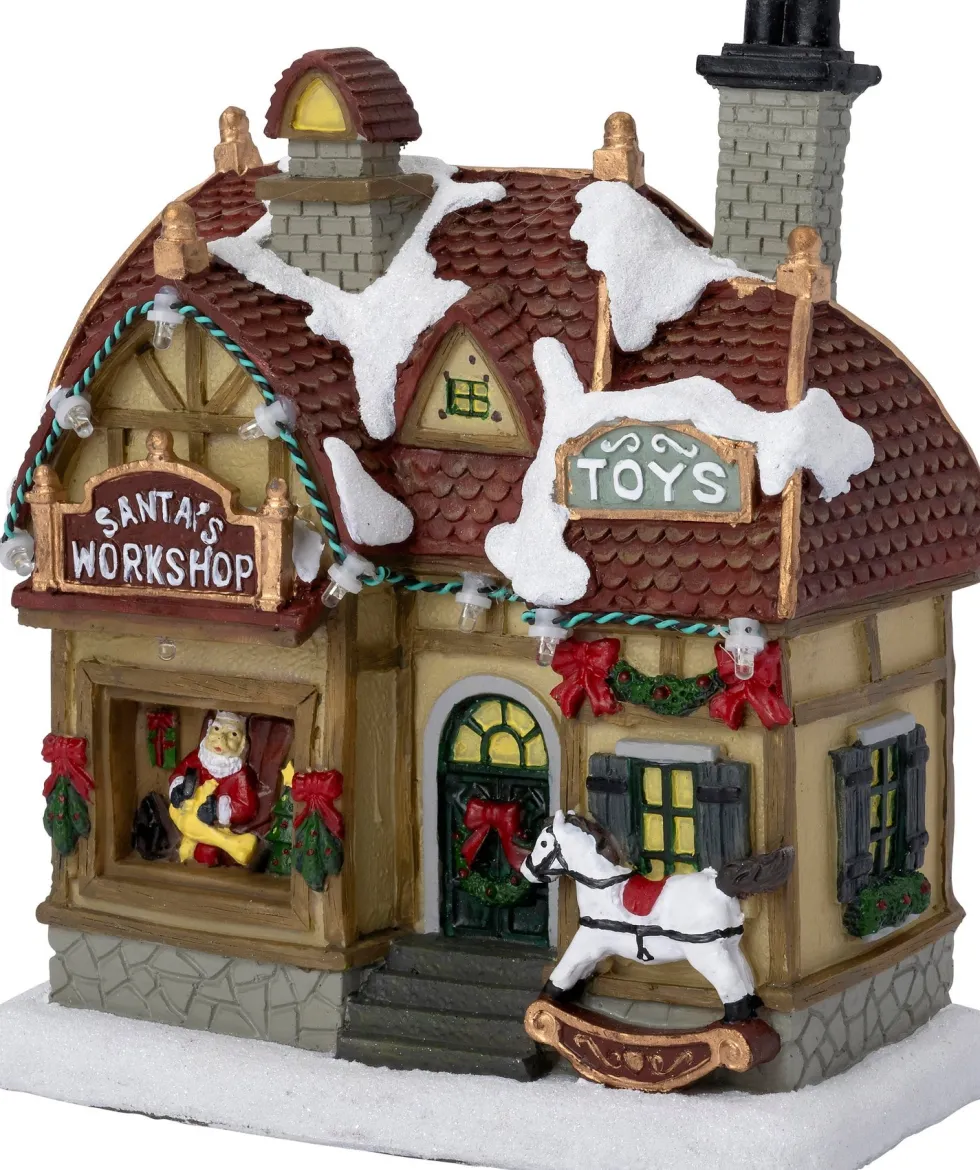Intratuin kersthuisje kerstman werkplaats 16 x 9,5 x 19 cm