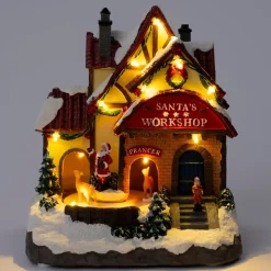 Intratuin kersthuisje kerstman werkplaats 19 x 14 x 21,5 cm