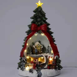 Intratuin kersthuisje kerstboomtafereel 21,5 x 21 x 33 cm