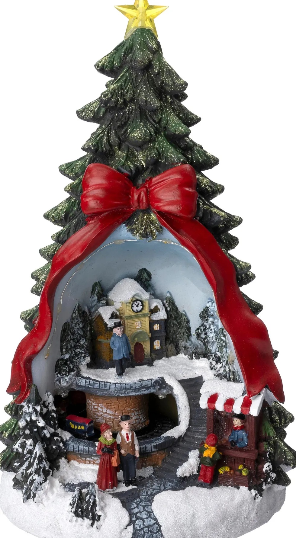 Intratuin kersthuisje kerstboomtafereel 21,5 x 21 x 33 cm