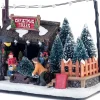 Intratuin kersthuisje kraam kerstbomen met LED verlichting H 14,5 cm