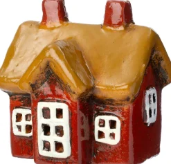 Intratuin kersthuisje Mille bruin / geel 9 x 8,5 x 8,7 cm