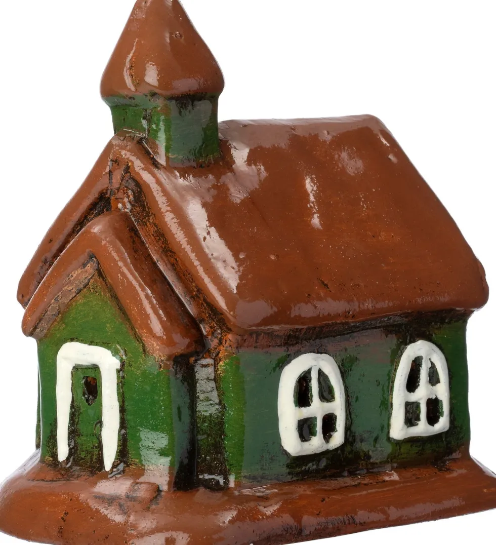 Intratuin kersthuisje Mille bruin / groen 9,3 x 7,1 x 10,2 cm