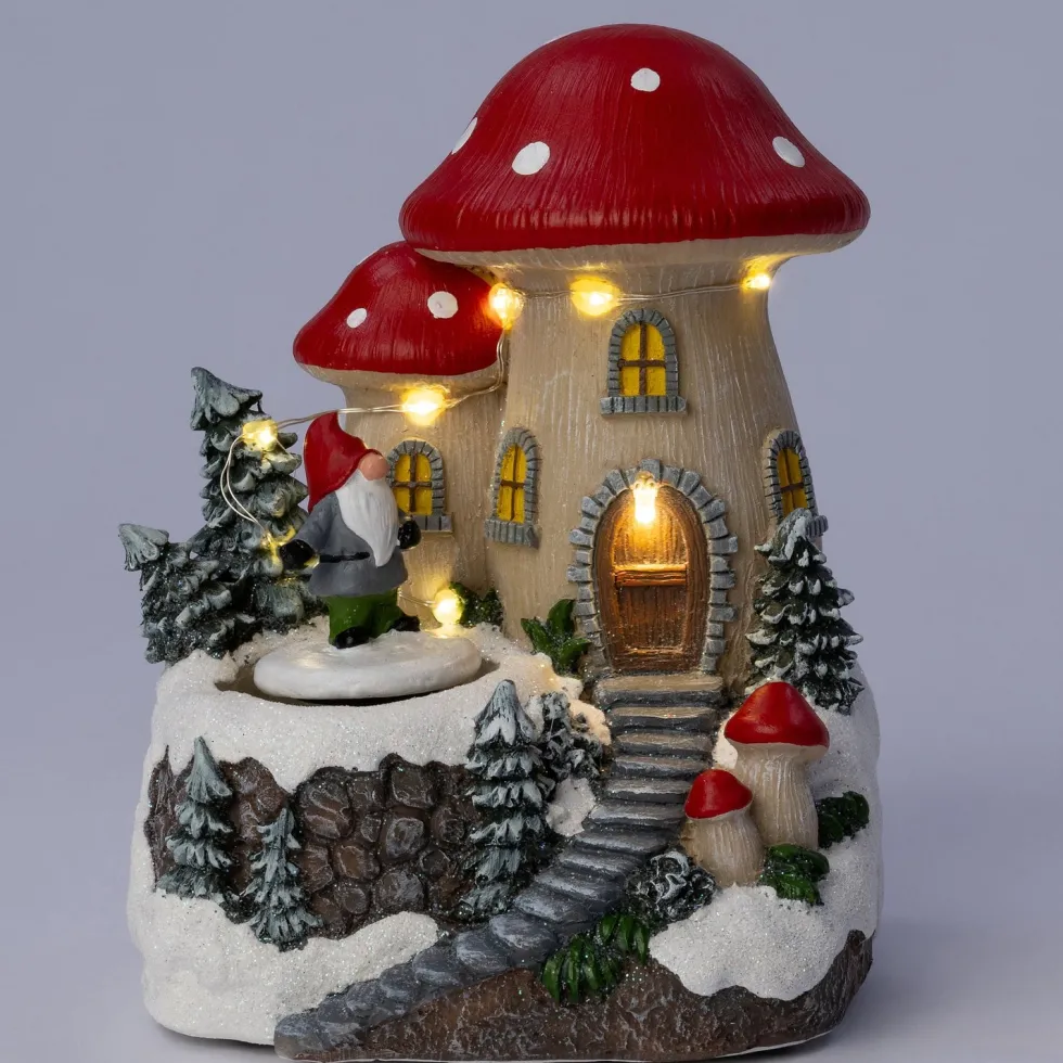 Intratuin kersthuisje paddenstoel 12,5 x 12 x 16,3 cm