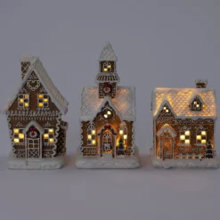 Intratuin kersthuisje Petra bruin / wit 13 x 10,5 x 21 cm