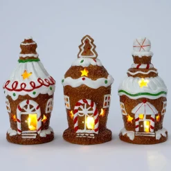 Intratuin kersthuisje Saby snoephuis kerstboom bruin / wit D 8 H 15,5 cm