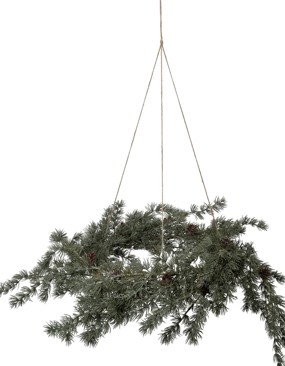 Intratuin kerstkrans kroonluchter besneeuwd met 30 lampjes warm wit D 70 cm