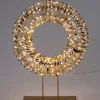 Intratuin kerstkrans op voet Iris goud met verlichting 39 x 9 x 50 cm