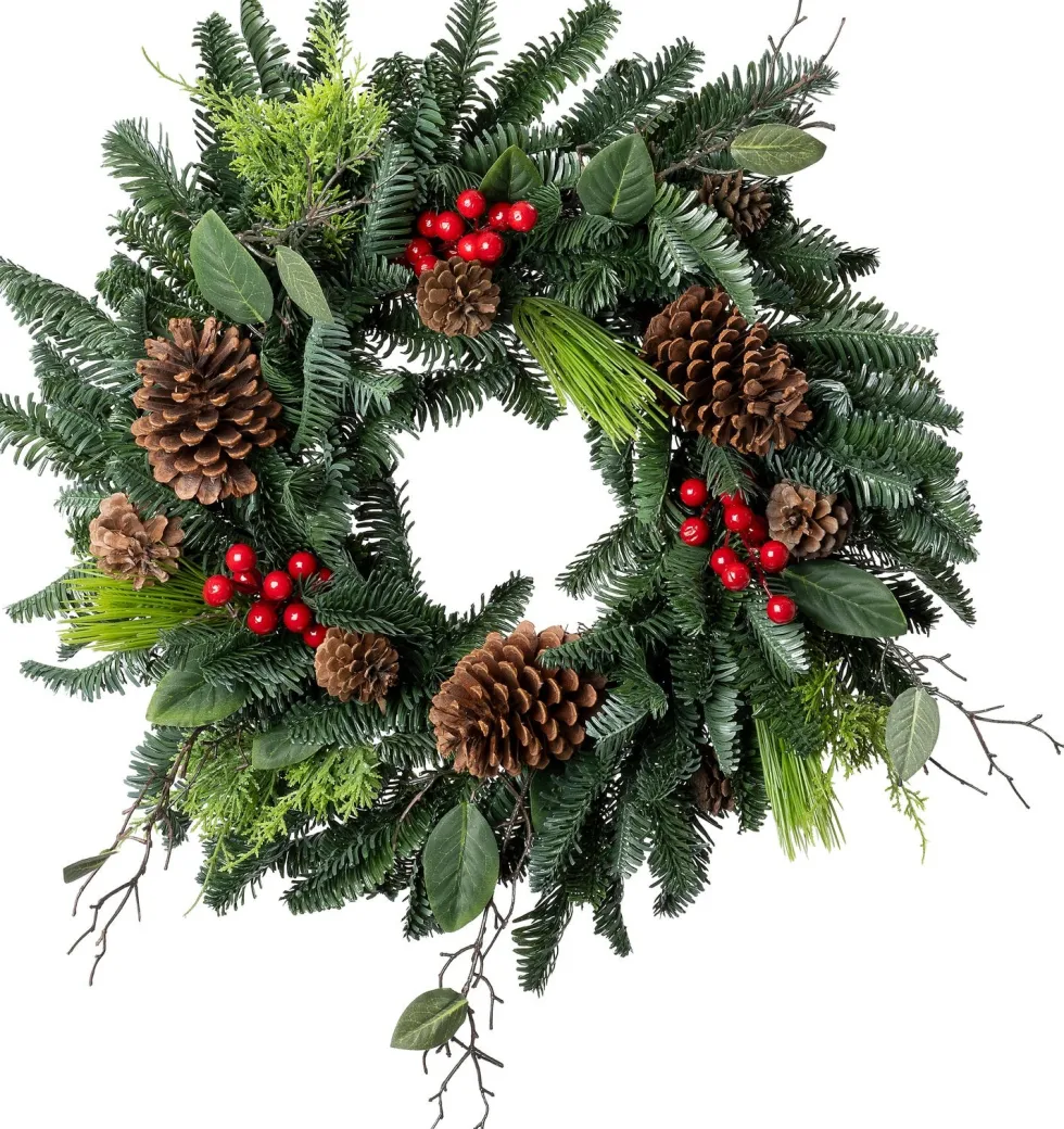 Intratuin kerstkrans rode bes D 60 H 12 cm