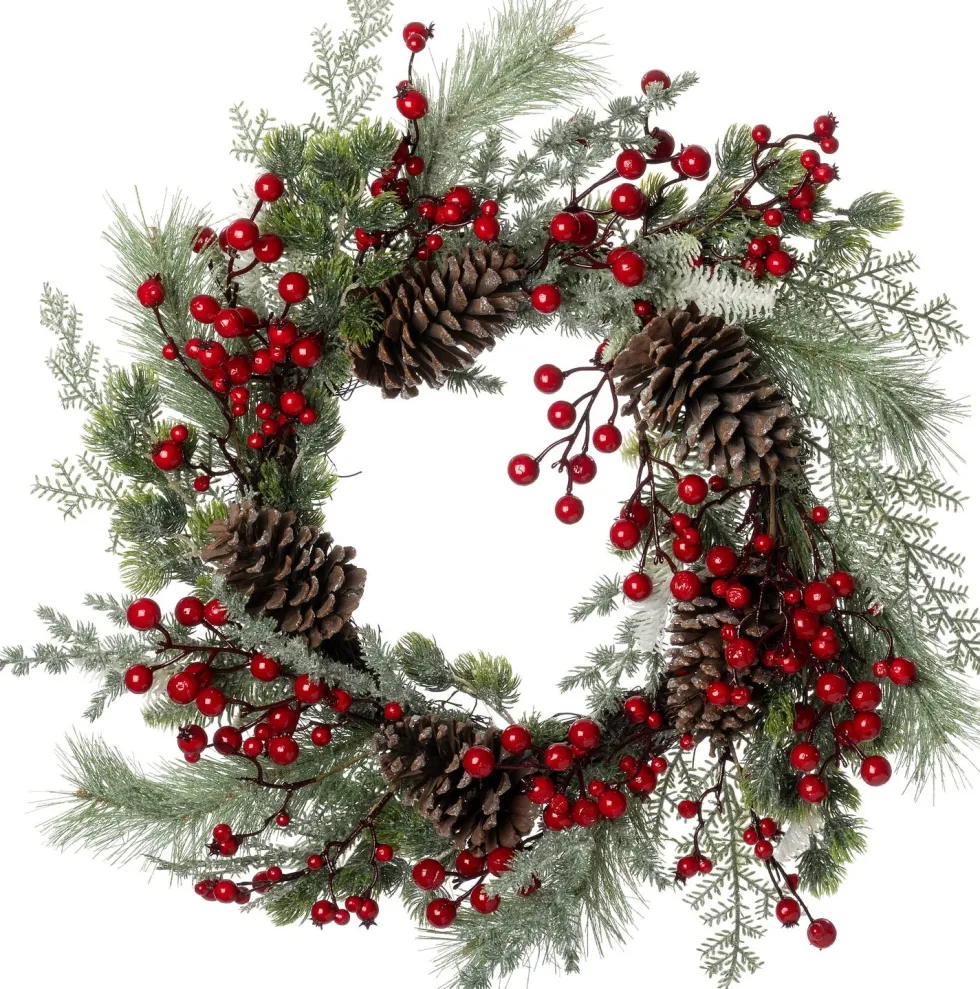 Intratuin kerstkrans rood bessen D 60 H 16 cm