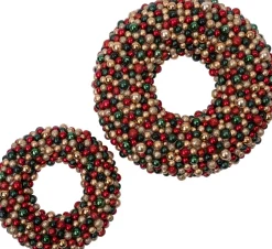 Intratuin kerstkrans Trevi kerstbal rood / lichtgroen / goud D 33 H 6 cm
