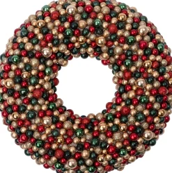 Intratuin kerstkrans Trevi kerstbal rood / lichtgroen / goud D 50 H 8 cm