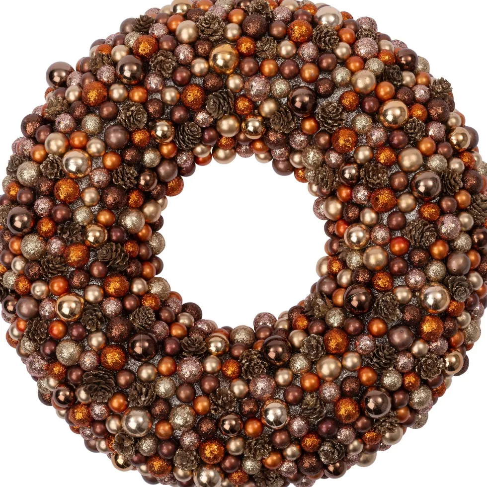 Intratuin kerstkrans Trevi kerstbal bruin / goud D 50 H 8 cm