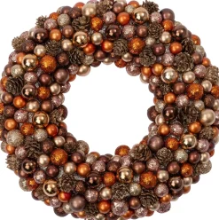 Intratuin kerstkrans Trevi kerstbal bruin / goud D 33 H 6 cm