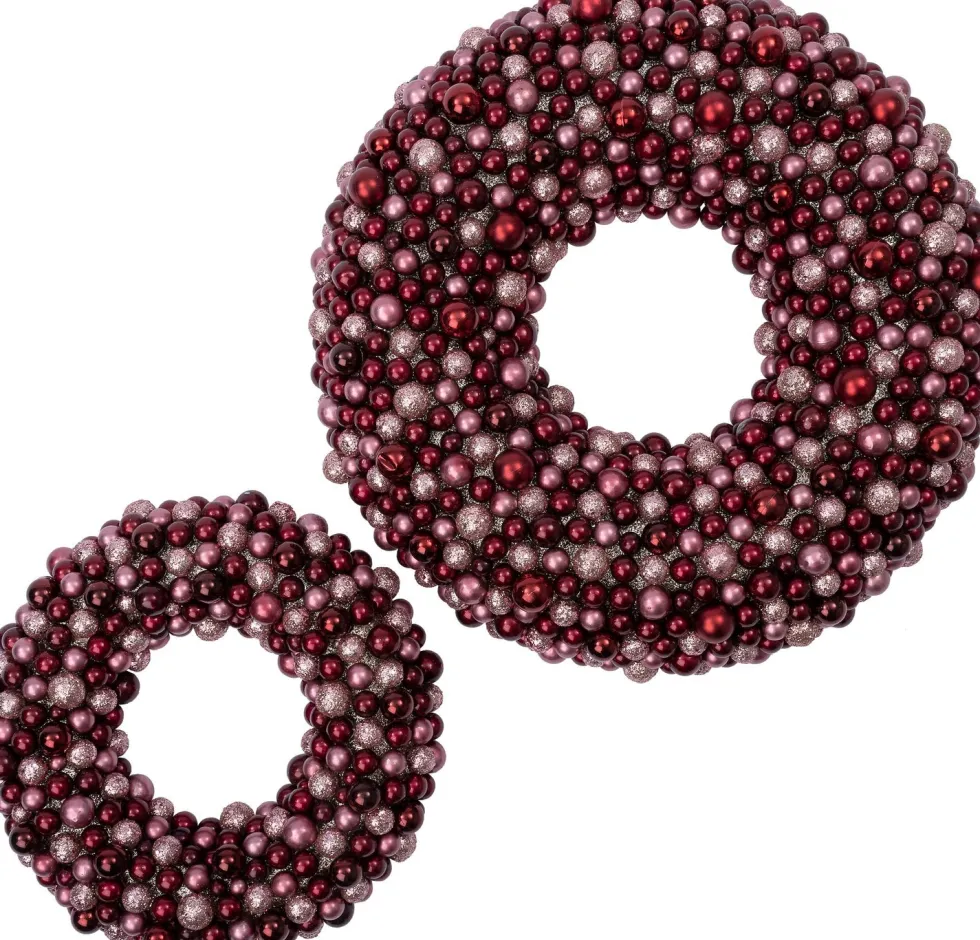 Intratuin kerstkrans Trevi kerstbal roze / rood / goud D 50 H 8 cm