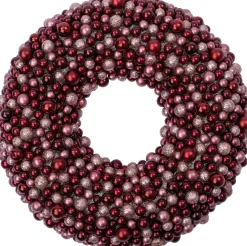Intratuin kerstkrans Trevi kerstbal roze / rood / goud D 50 H 8 cm