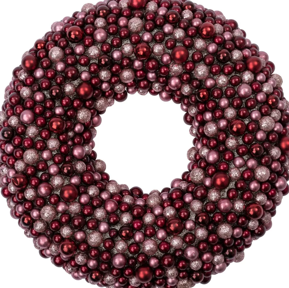 Intratuin kerstkrans Trevi kerstbal roze / rood / goud D 50 H 8 cm