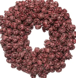 Intratuin kerstkrans van cipreskegels wax overgoten D 35 cm bordeaux