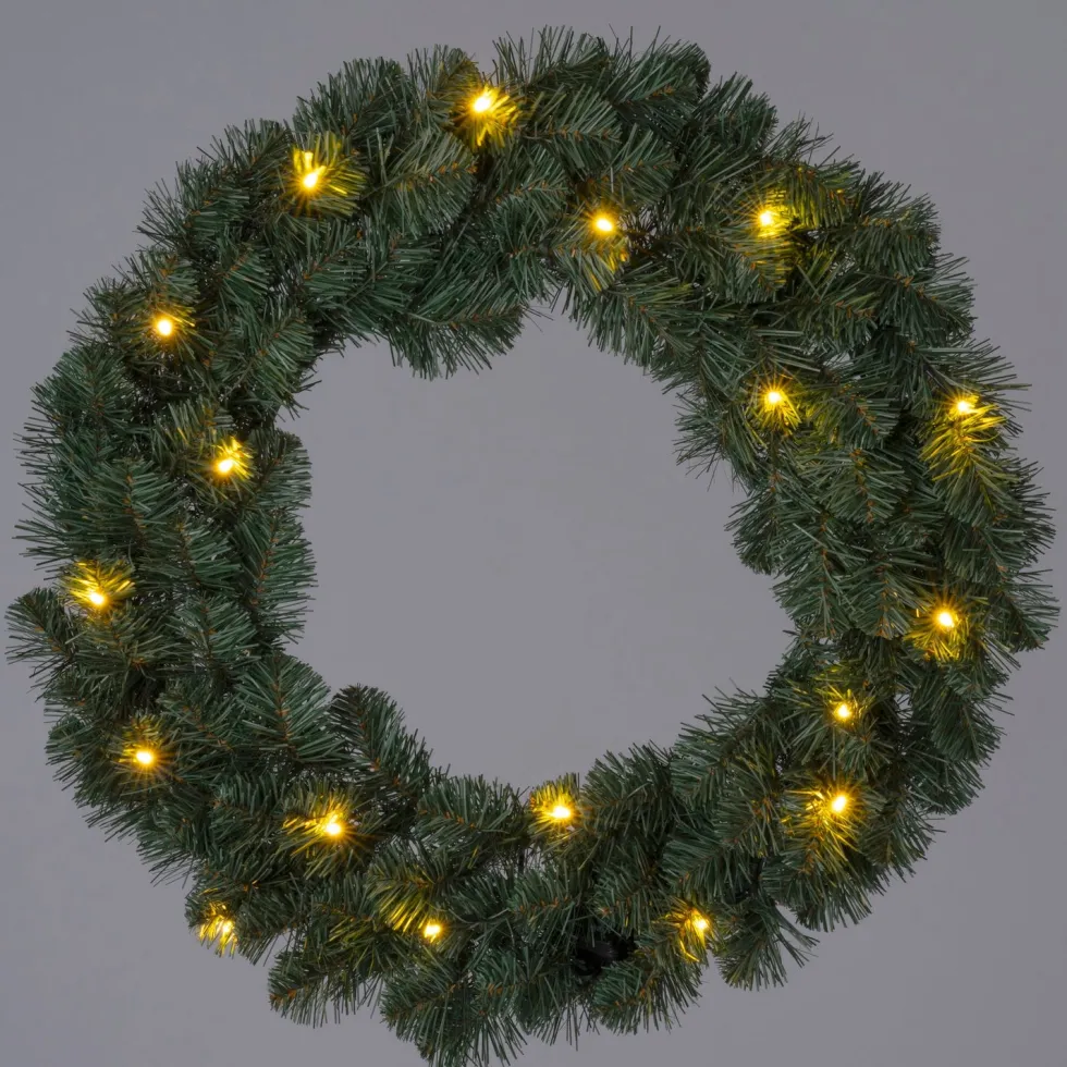 Intratuin kerstkrans Winterberg met 100 lampjes warm wit D 60 cm