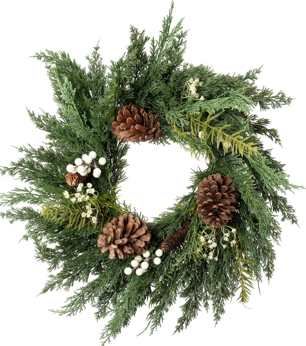 Intratuin kerstkrans witte bes D 60 H 12 cm