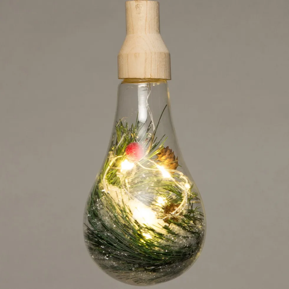 Intratuin kerstlamp met decoratie en LED D 8 H 16 cm