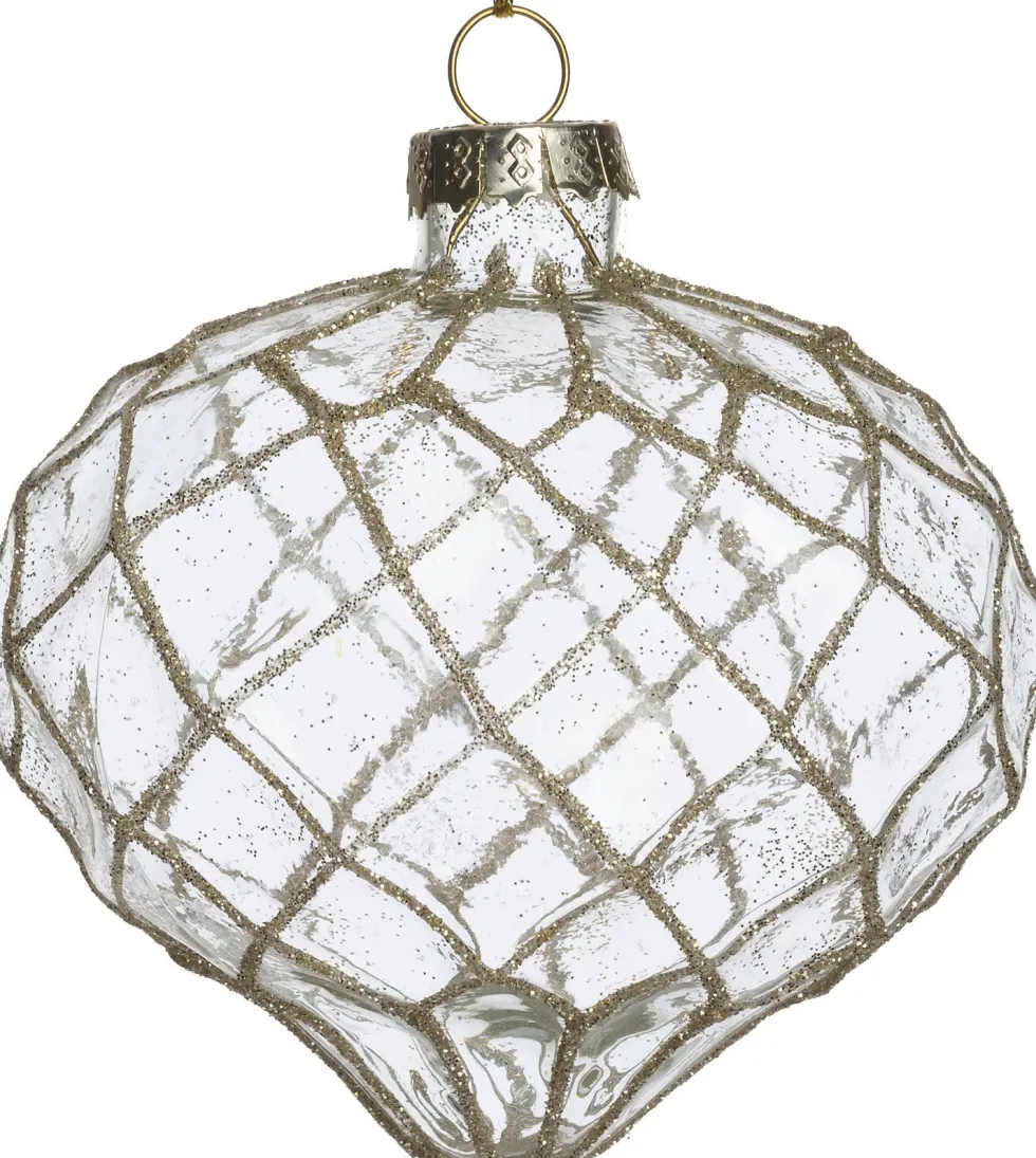 Intratuin kerst ornament Athenry ui transparant 8,5 x 8,5 x 8,3 cm