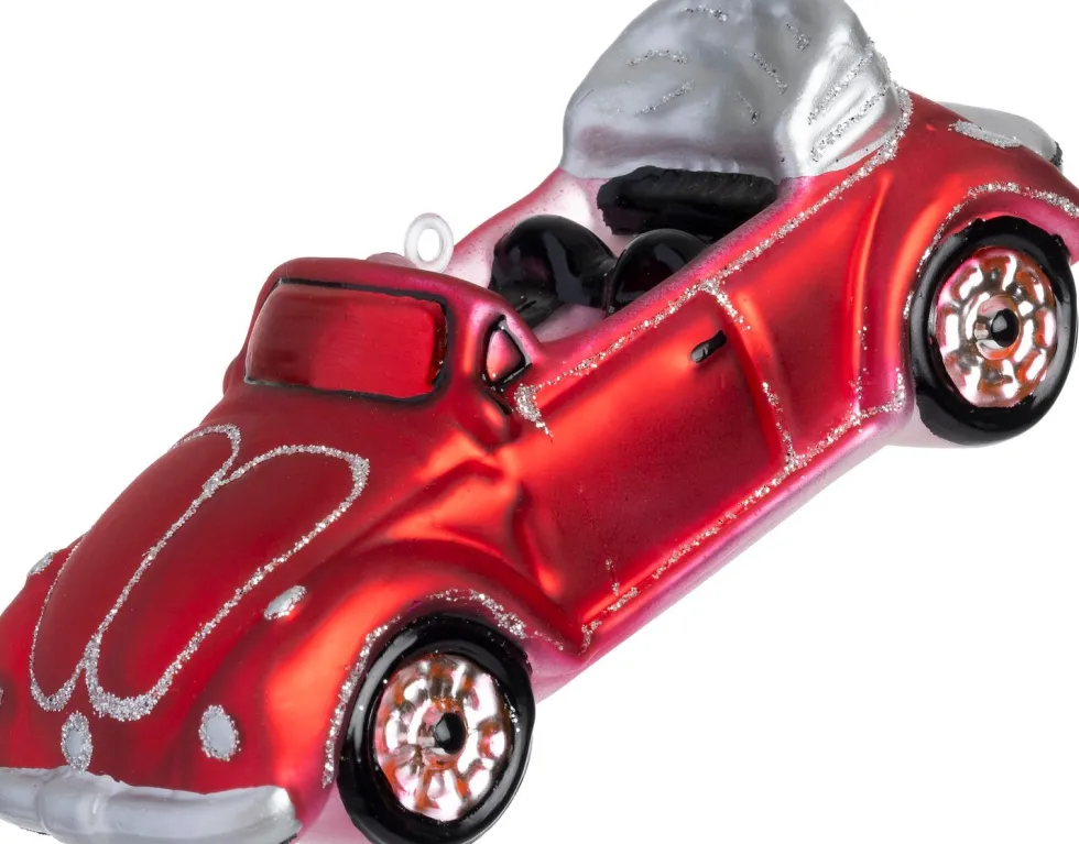 Intratuin kerst ornament auto rood 11,9 x 4,7 x 4,3 cm