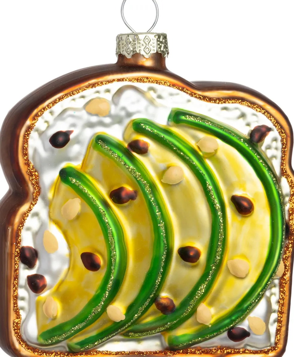 Intratuin kerst ornament avocado toast groen 7,6 x 2,7 x 8,4 cm