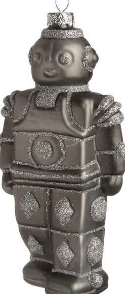 Intratuin kerst ornament Battle robot zilver 7 x 4,5 x 15 cm