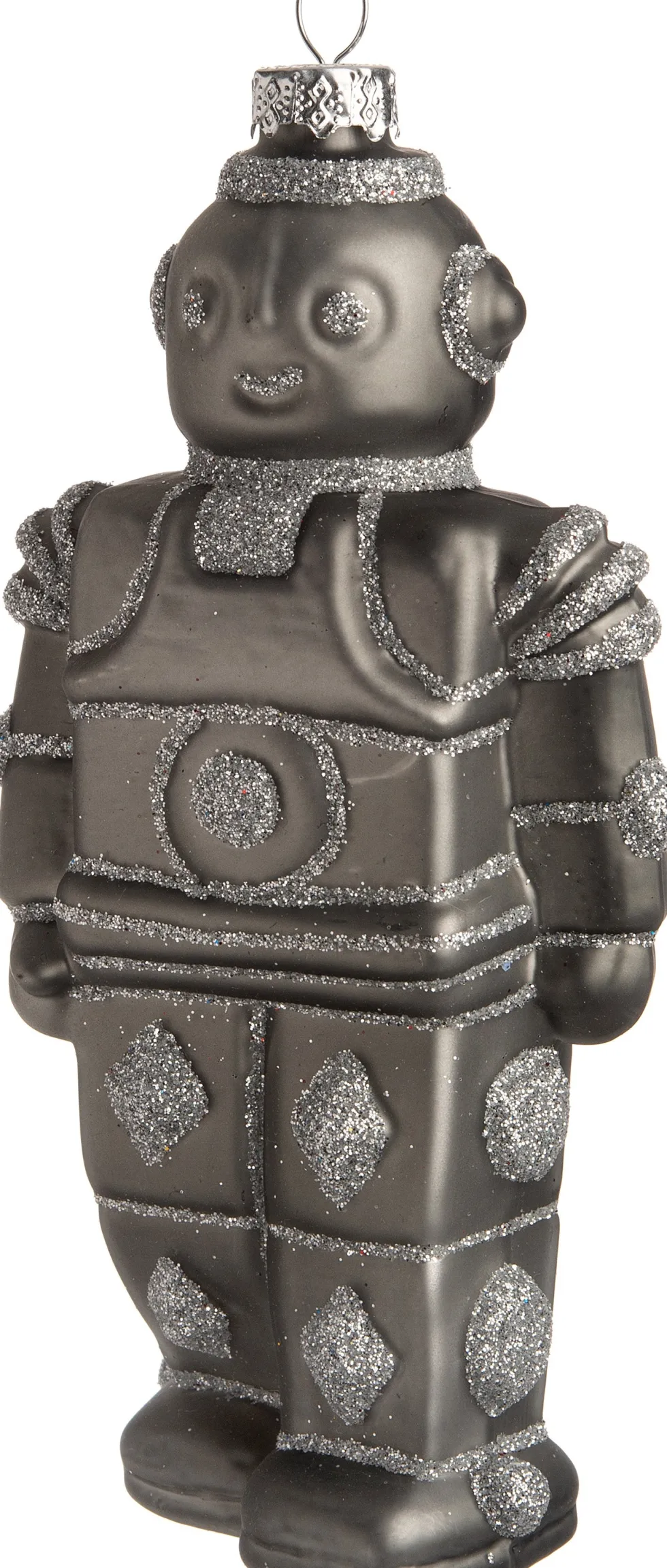 Intratuin kerst ornament Battle robot zilver 7 x 4,5 x 15 cm