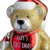 Intratuin kerst ornament beer met slab goud / rood 6,3 x 9,4 x 12,8 cm