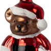 Intratuin kerst ornament beer bruin / rood / wit 6 x 5 x 7,5 cm