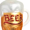 Intratuin kerst ornament bierglas goud / wit 8 x 6,4 x 11,1 cm