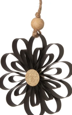 Intratuin kerst ornament bloem Florien zwart D 10 cm
