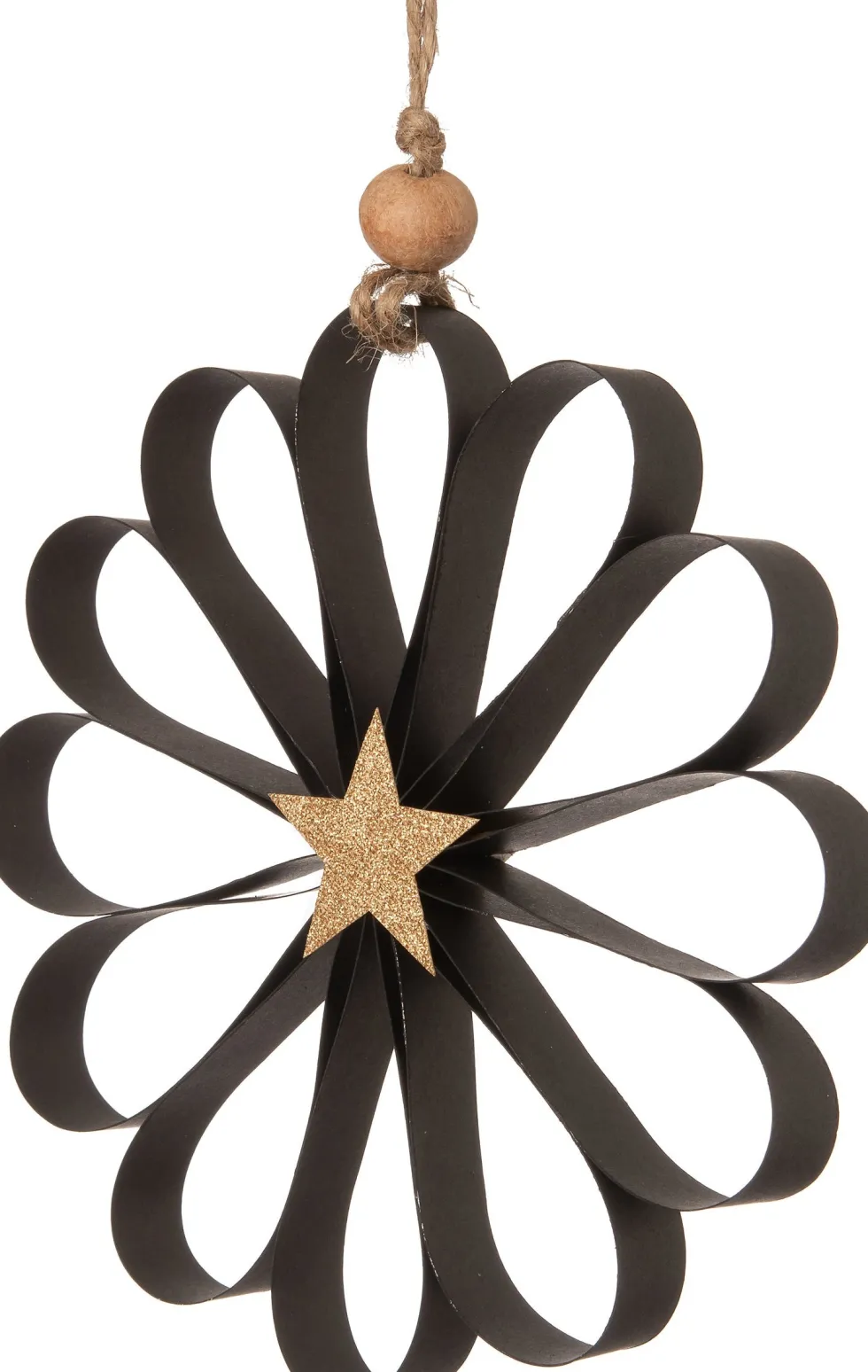 Intratuin kerst ornament bloem Florien zwart D 15 cm