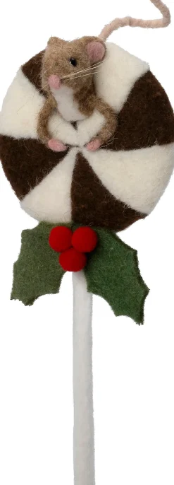 Intratuin kerst ornament Bolo muis lolly bruin 11 x 10 x 36 cm