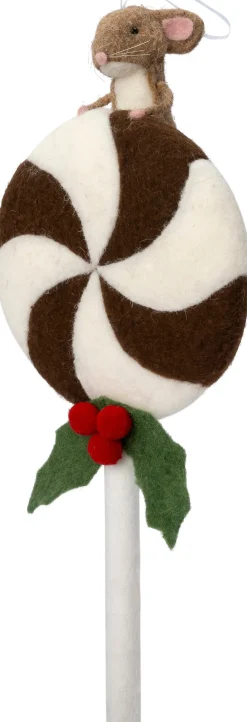 Intratuin kerst ornament Bolo muis lolly bruin 18 x 8 x 53 cm