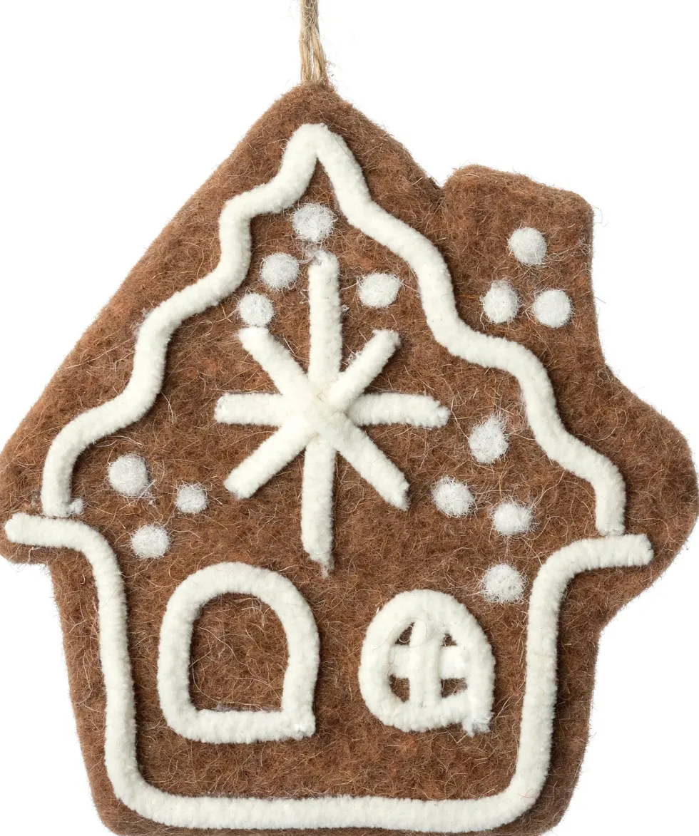 Intratuin kerst ornament Bolo gemberkoek huis donkerbruin 10 x 11 x 1,5 cm