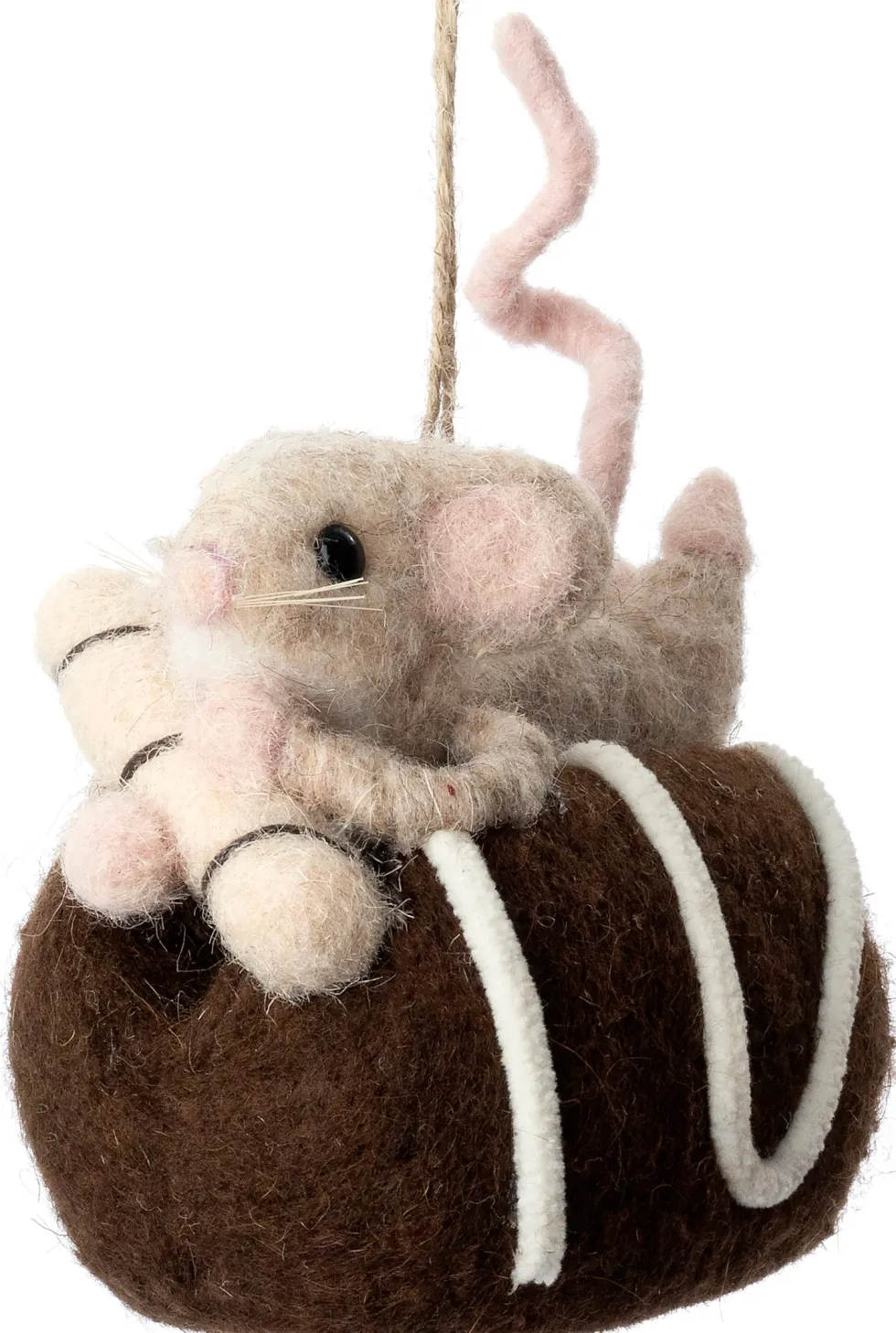 Intratuin kerst ornament Bolo muis met bonbon bruin 10 x 7 x 9 cm