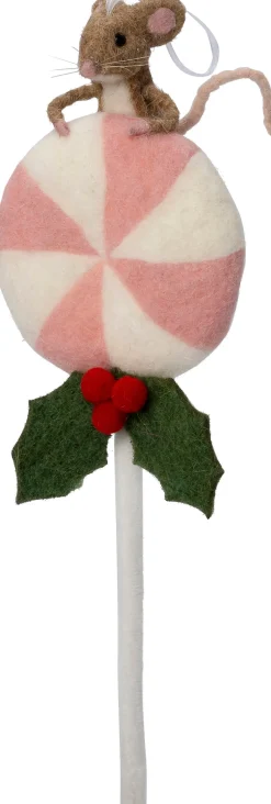 Intratuin kerst ornament Bolo muis lolly roze 11 x 5 x 41 cm