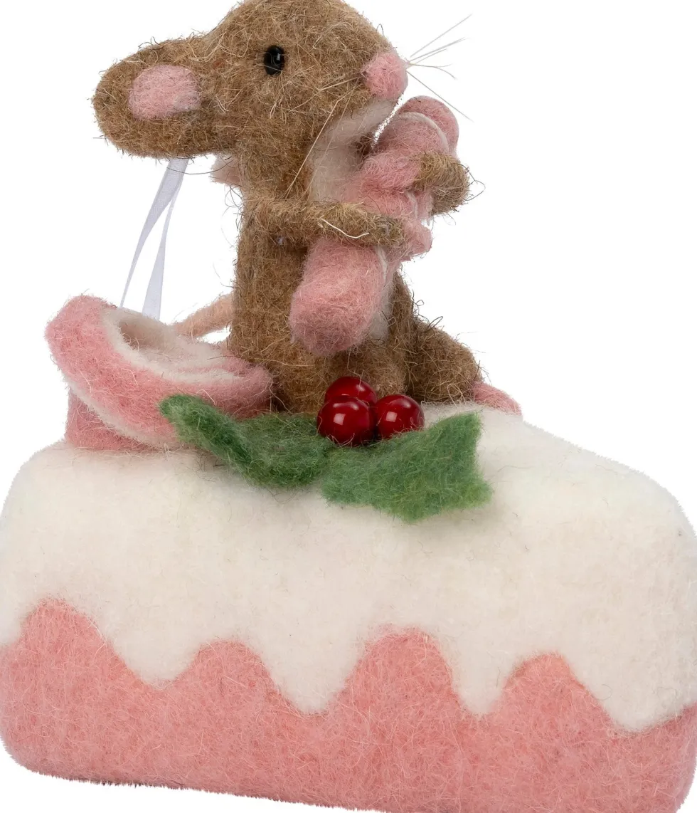 Intratuin kerst ornament Bolo muis taart roze 12 x 9 x 13 cm