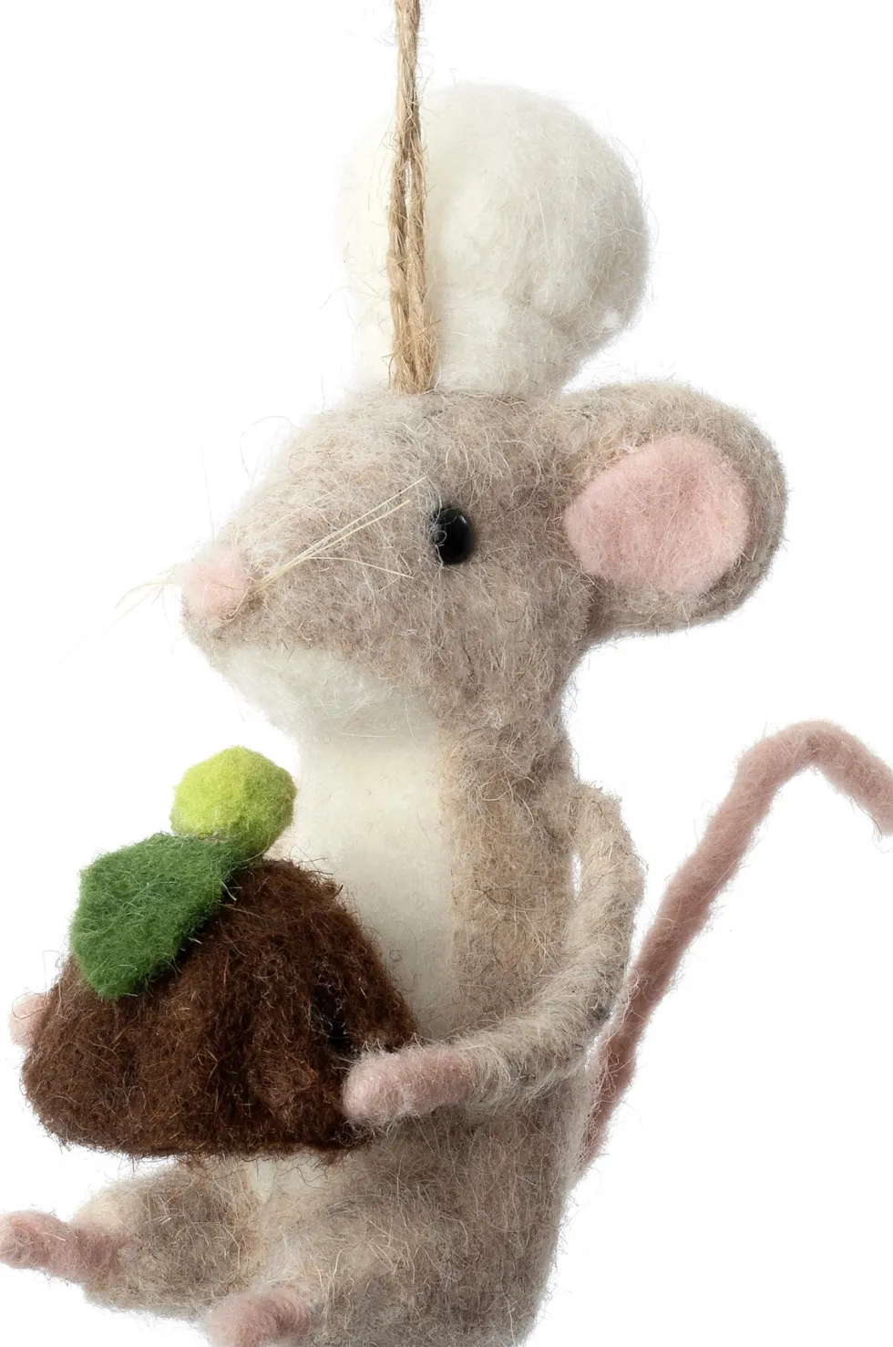 Intratuin kerst ornament Bolo muis cake naturel 6,5 x 8 x 13 cm