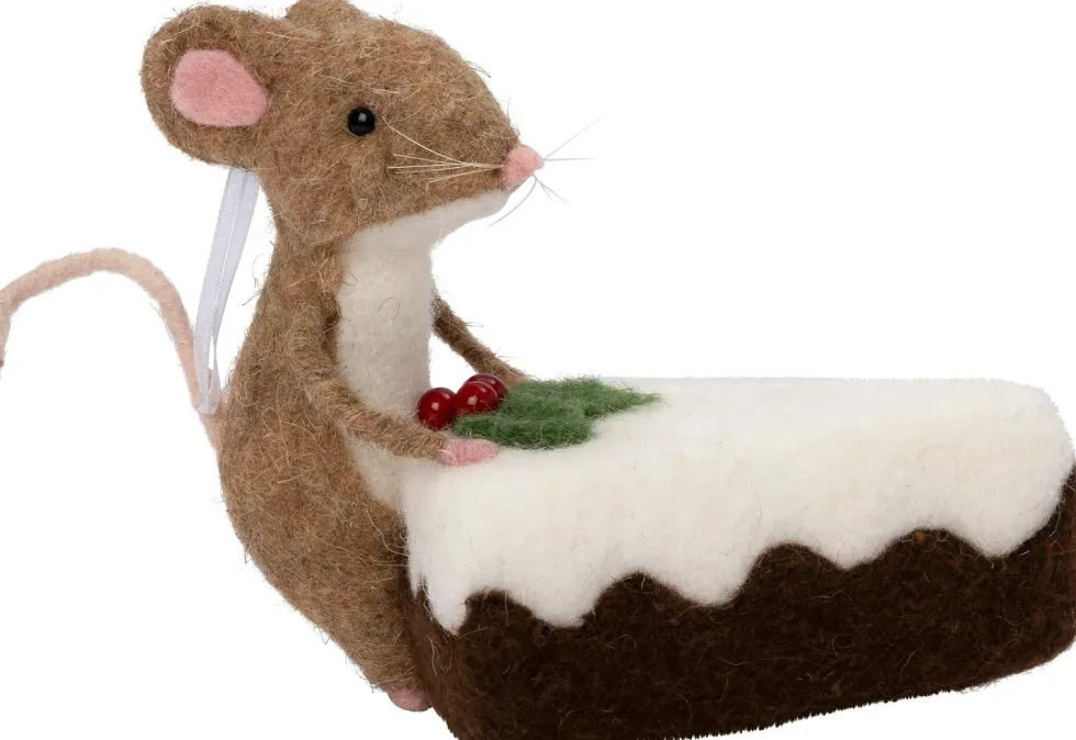 Intratuin kerst ornament Bolo muis taart bruin 9 x 16 x 13 cm
