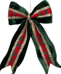 Intratuin kerst ornament Bo strik groen / rood 25 x 3 x 38 cm