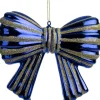 Intratuin kerst ornament Bow strik blauw / goud 13,3 x 3,6 x 11,5 cm