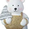 Intratuin kerst ornament Brann teddybeer kerstboom goud / zilver / wit 10,5 x 7 x 4,5 cm
